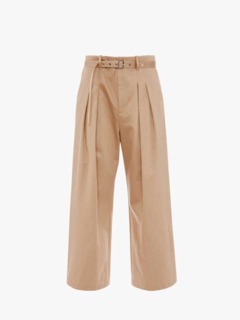 WIDE LEG PLEAT FRONT TROUSERS