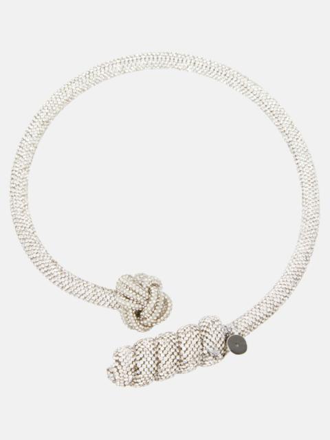 Max Mara Sand crystal-embellished necklace