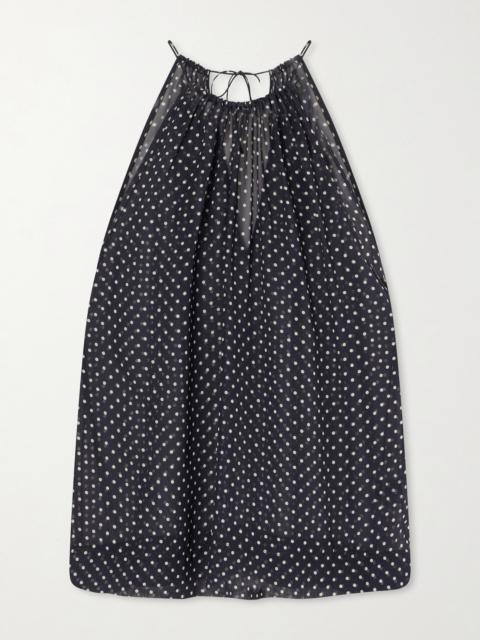 NILI LOTAN Nikki Halterneck Polka-dot Silk Tank