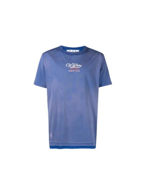 Off-White OFF-WHITE Wave Off Raw Slim Fit T-Shirt Purple