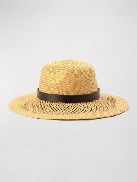 MICHAEL KORS Open Weave Straw Fedora