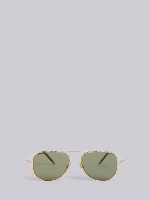 Thom Browne TB917 - White Gold Classic Aviator Sunglasses