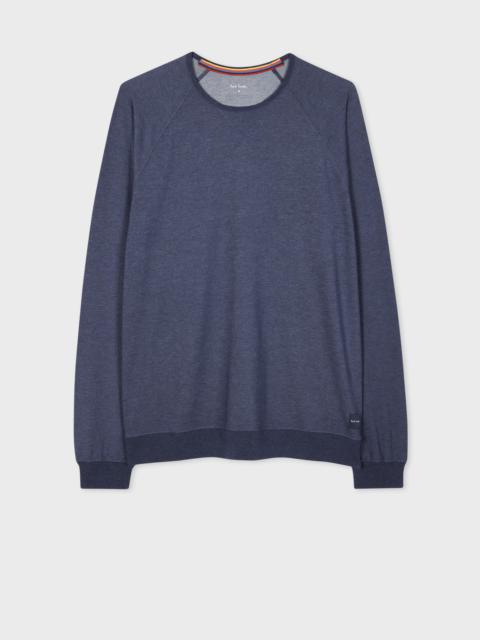 Denim Blue Modal-Blend Long-Sleeve Lounge Top