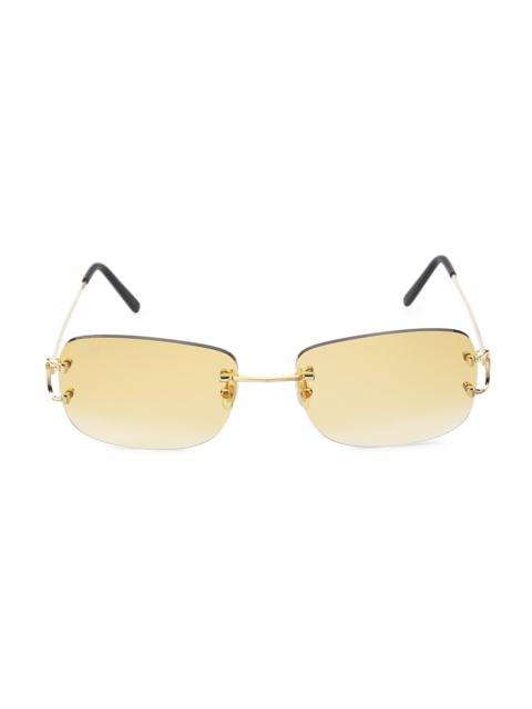 Cartier Men's Signature C 58MM Rectangle Sunglasses - Gold