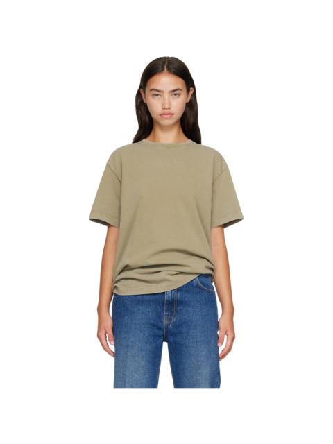 MUGLER Khaki Short Sleeves Logo T-shirt