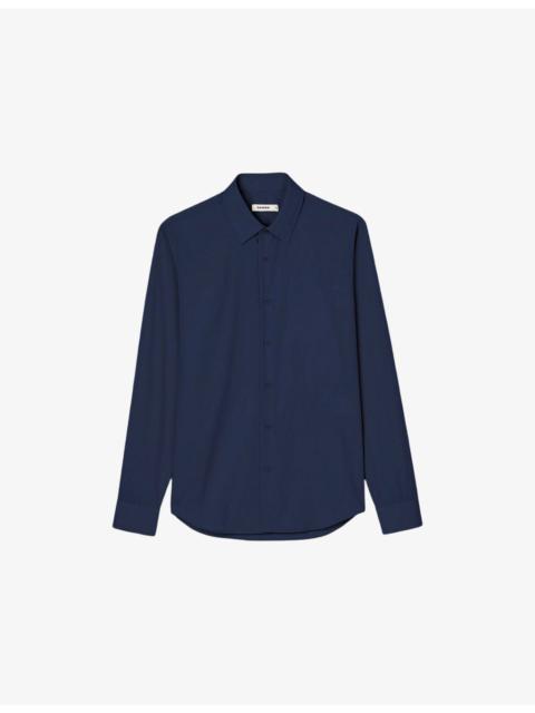 Sandro Classic Long-Sleeve Cotton-Blend Shirt