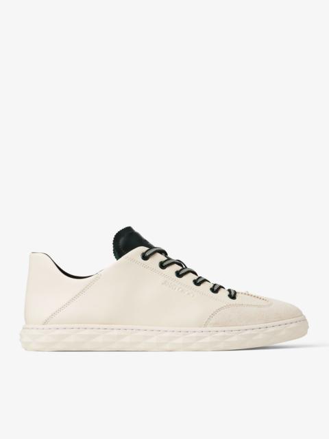 JIMMY CHOO Diamond Flex M Latte and British Green Leather Mix Low Top Trainers