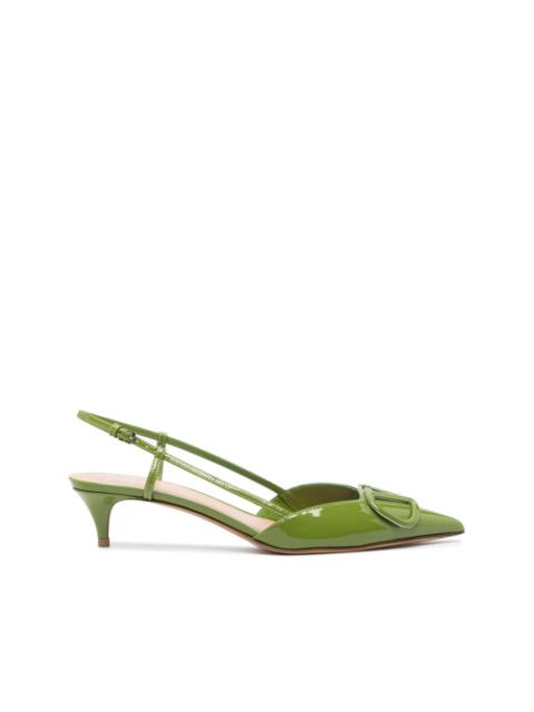 50mm VLogo leather slingback pumps