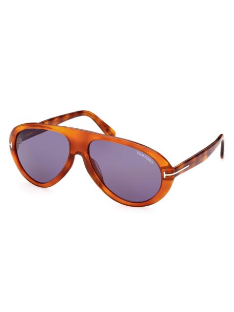 TOM FORD Men's Camillo-02 60MM Aviator Sunglasses - Havana