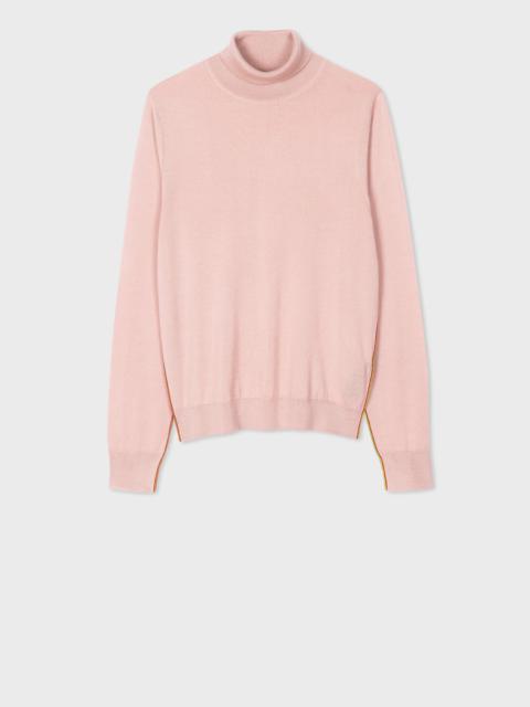 Paul Smith Pale Pink Wool-Silk 'Signature Stripe' Sweater