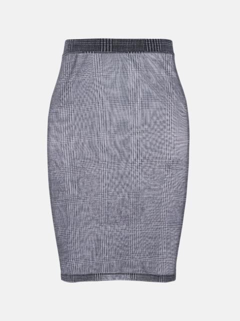 ELIE SAAB Checked sheer pencil skirt