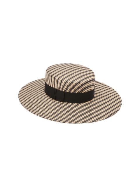 NINA RICCI striped raffia canotier hat