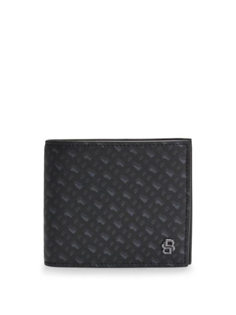 BOSS MONOGRAM FOLDING WALLET WITH DOUBLE B TRIM