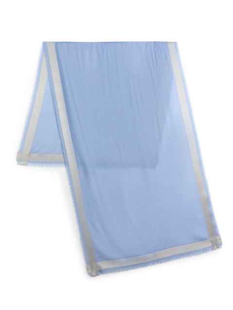Vince Women's Stripe-Trim Cashmere & Silk-Blend Scarf - Azul