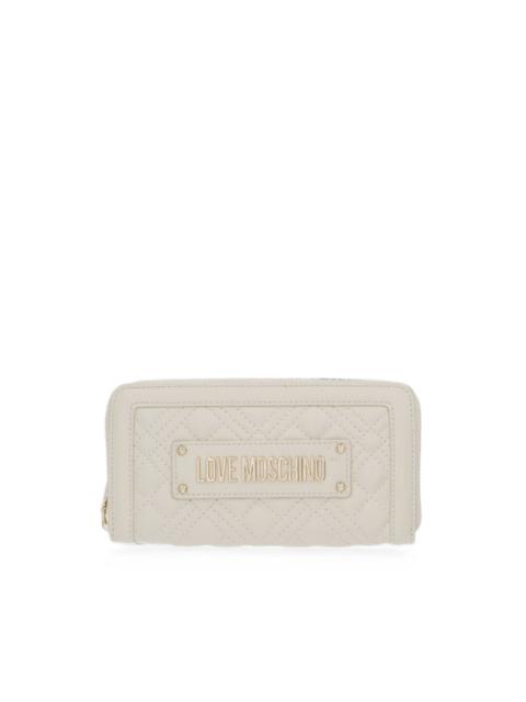 Moschino quilted logo-plaque wallet