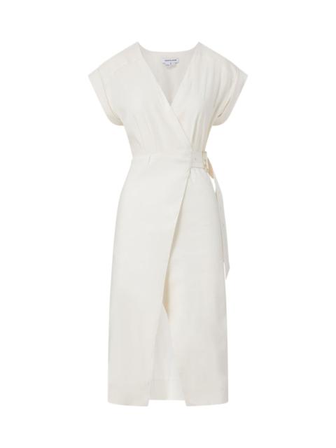 OCTAVIA STRETCH-LINEN WRAP DRESS