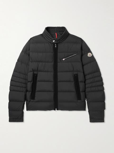 Moncler Grosgrain-Trimmed Logo-Appliquéd Quilted Shell Down Jacket