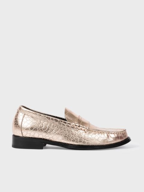 Paul Smith Leather Mock-Croc 'Cassini' Loafers