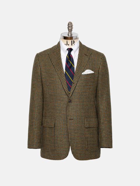 J. PRESS MADE-IN-USA MAGEE DONEGAL MIST BROWN, OLIVE & BLUE HOUNDSTOOTH SPORT COAT