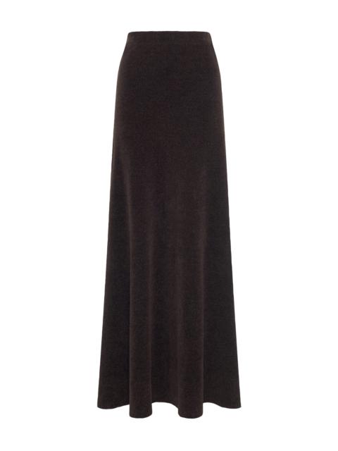 GABRIELA HEARST Muir Knit Skirt in Chocolate Silk
