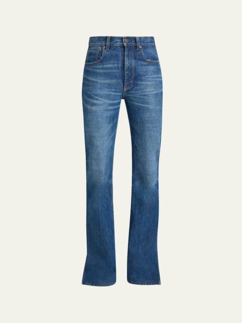 Chloé Denim Bootcut-Leg Split-Hem Pants