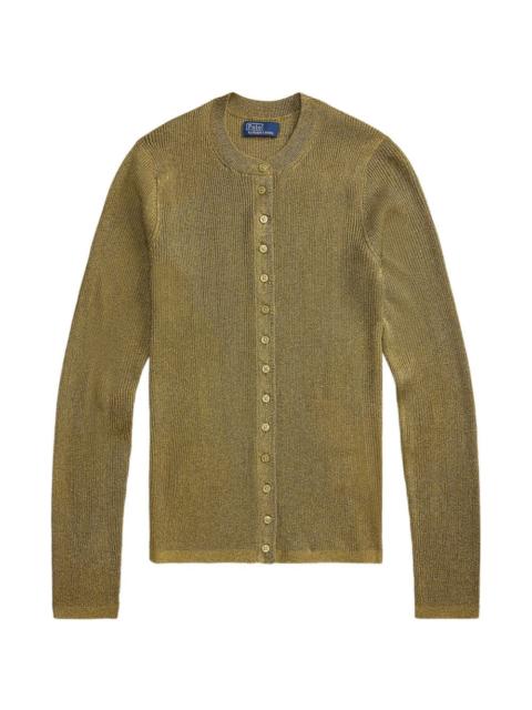 Polo Ralph Lauren ribbed metallic cardigan