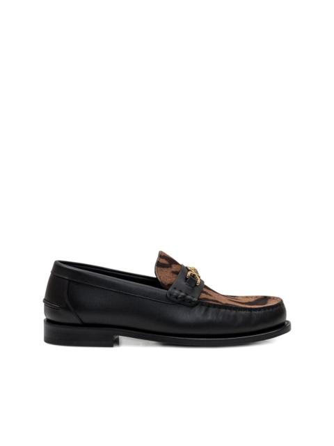 VERSACE panelled leather loafers