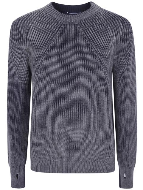 Comme des Garçons Homme Bicolor Heavy Wool Round Neck Sweater