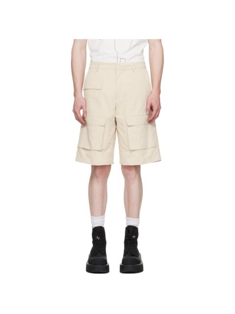 HELIOT EMIL™ Beige Cellulae Cargo Shorts