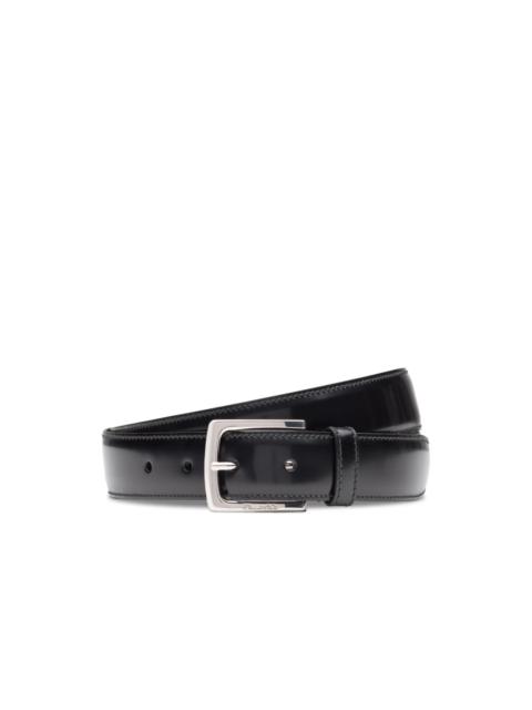 Square buckle belt
Polished Binder Leather Black