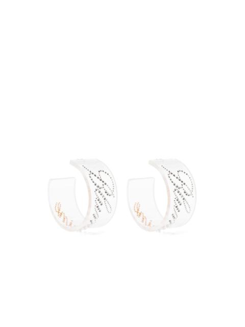 Blumarine logo crystal-embellished earrings
