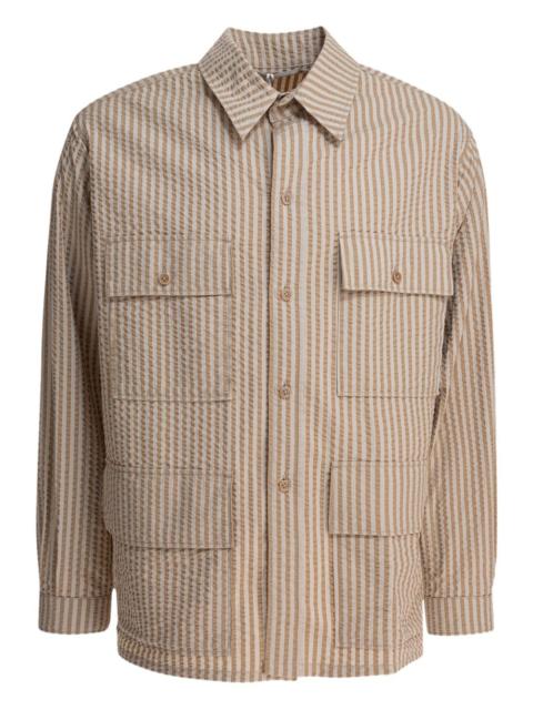 KAPTAIN SUNSHINE Safari striped-pattern shirt jacket