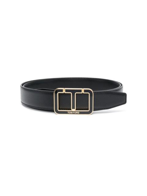 TOM FORD logo-buckle leather belt