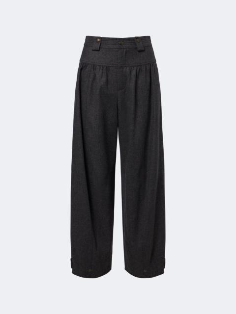 Chloé Wool and cashmere flannel barrel-leg pants