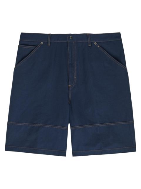 Moncler Moncler Wide-leg Cotton and Linen-blend Shorts