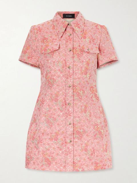 WILLY CHAVARRIA Chavela cotton-blend cloqué mini dress Pink