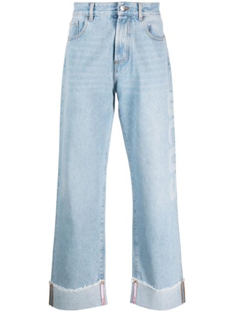 logo-patch straight-leg jeans