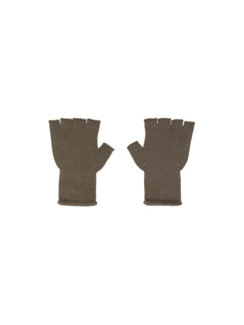 The Elder Statesman SSENSE Exclusive Gray Heavy Fingerless Gloves