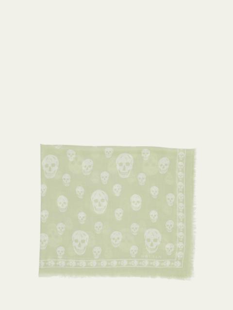 Alexander McQueen Classic Skull Wool Scarf
