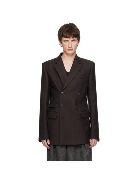 Dries Van Noten Brown Regular Fit Wool Blazer