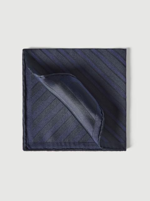 Brunello Cucinelli Regimental stripe silk pocket square