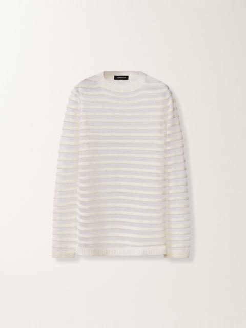 FABIANA FILIPPI White cotton and linen sweater with sequins
