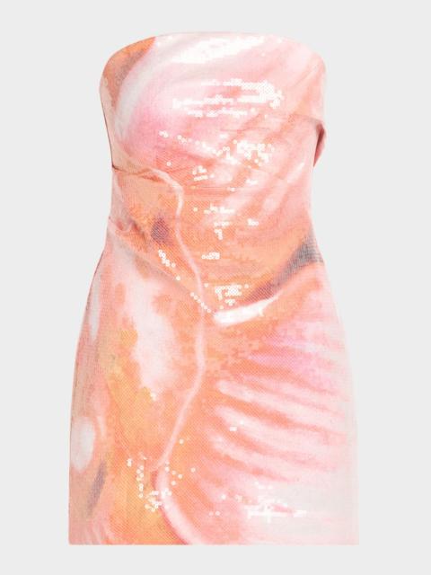 SIGNIFICANT OTHER Aden Sequined Strapless Mini Dress