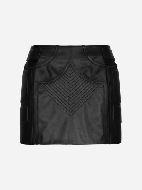 Nappa leather miniskirt