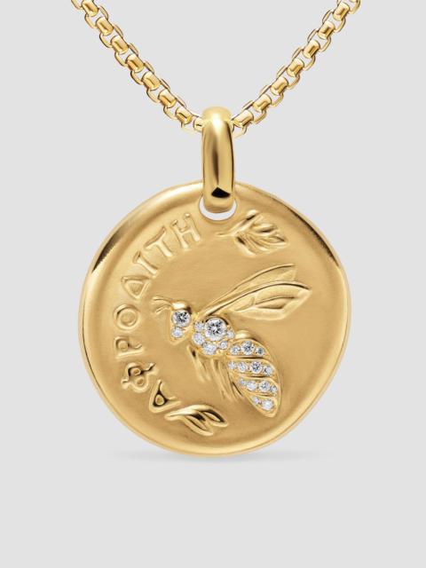 DAVID YURMAN Women's Aphrodite Medallion Amulet in 18K Yellow Gold with Diamonds, 28.3MM - Gold