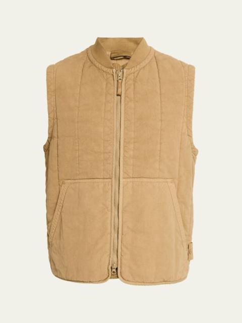 Stone Island Men's Cotton and Flax Full-Zip Vest