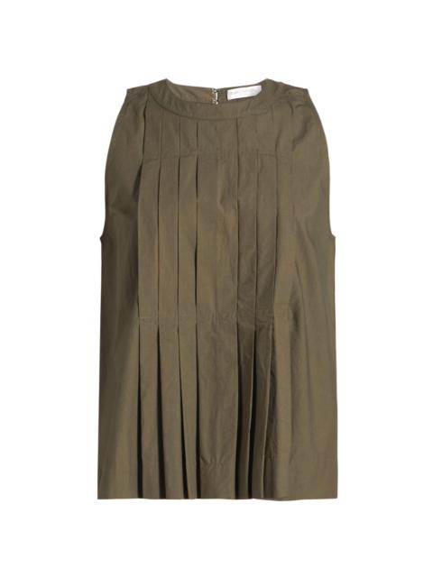 RAMY BROOK Women's Natalia Pleated Cotton Sleeveless Top - Olive Green