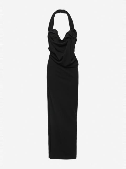 MAGDA BUTRYM Halter corset draped dress in black