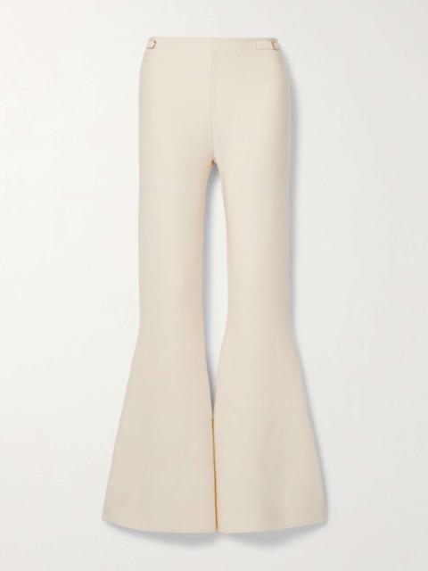 GABRIELA HEARST Ayala embellished wool and cashmere-blend flared pants Ivory