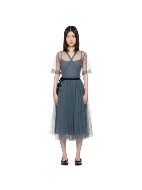 Molly Goddard Gray Layered Midi Dress